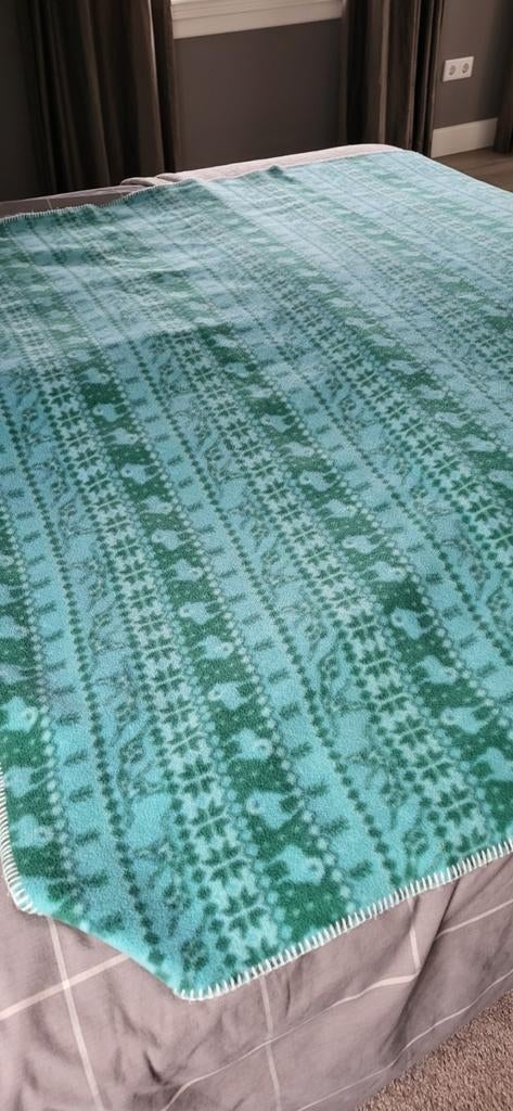 Turquoise Plaid Deken 190x150 cm, Ophalen of Verzenden, Zo goed als nieuw