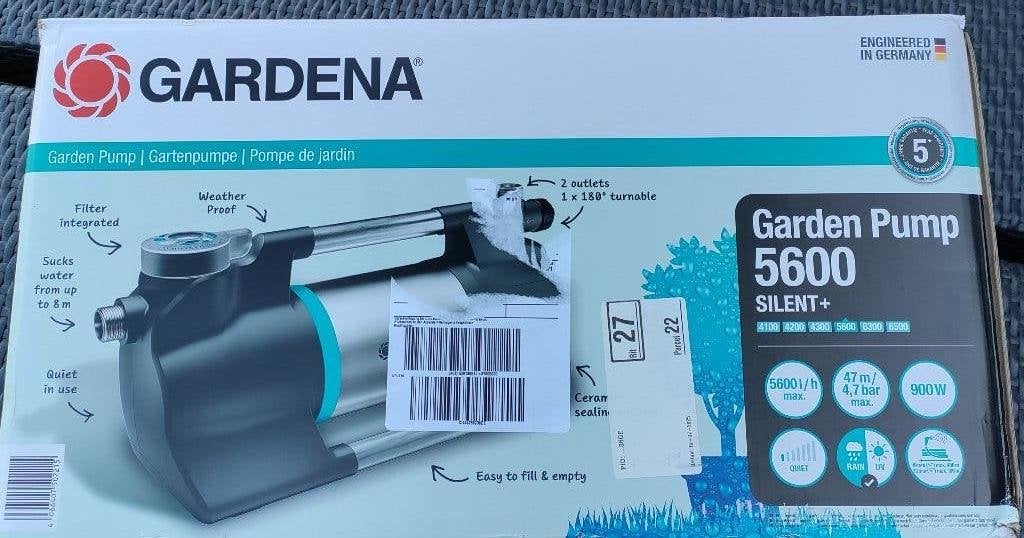 Gardena 5600 Silent+ tuinpomp, Tuin en Terras, Ophalen of Verzenden, Zo goed als nieuw, Elektrisch, Besproeiingspomp