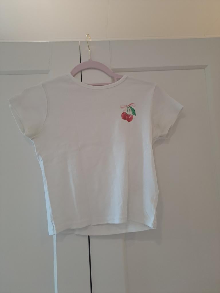 Shirt met kers, Wit, Ophalen of Verzenden, Zo goed als nieuw, Korte mouw