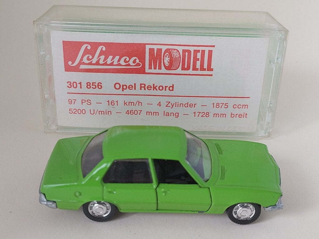 OPEL RECORD SCHUCO UIT 1971 PERFECT ONBESPEELD MET BOX, Hobby en Vrije tijd, Modelauto's | Overige schalen, Ophalen of Verzenden