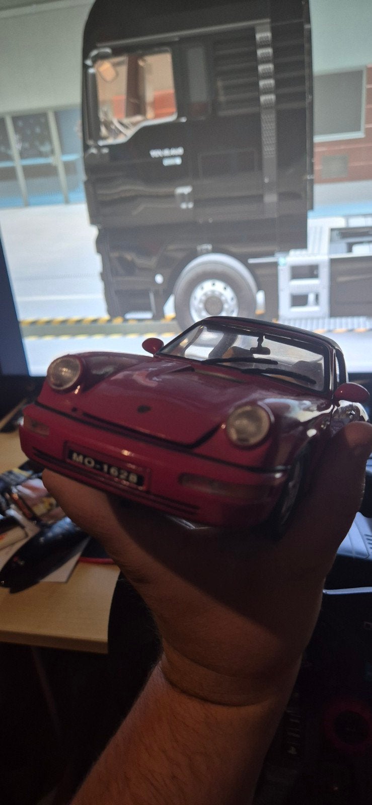 Porsche 911 (964) Targa modelauto 1:18 Anson rood, Ophalen, Gebruikt, Overige typen, Overige merken