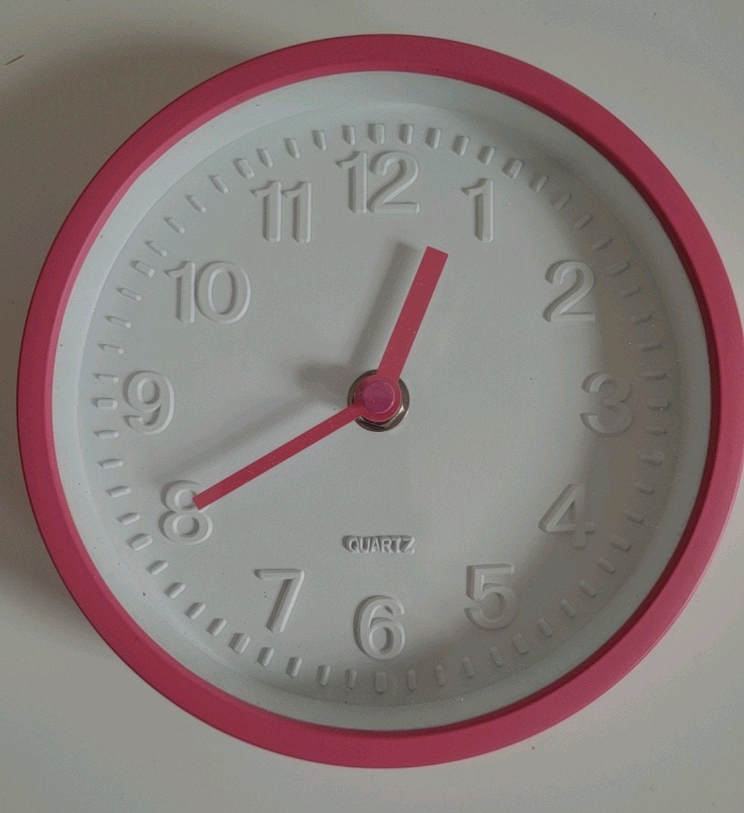 Roze wandklok, Ophalen, Zo goed als nieuw, Roze, Wandklok