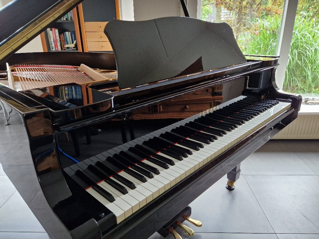 Wegens verhuizing te koop: Yamaha vleugel G5, 200 cm, Muziek en Instrumenten, Ophalen, Zwart, Zo goed als nieuw, Hoogglans