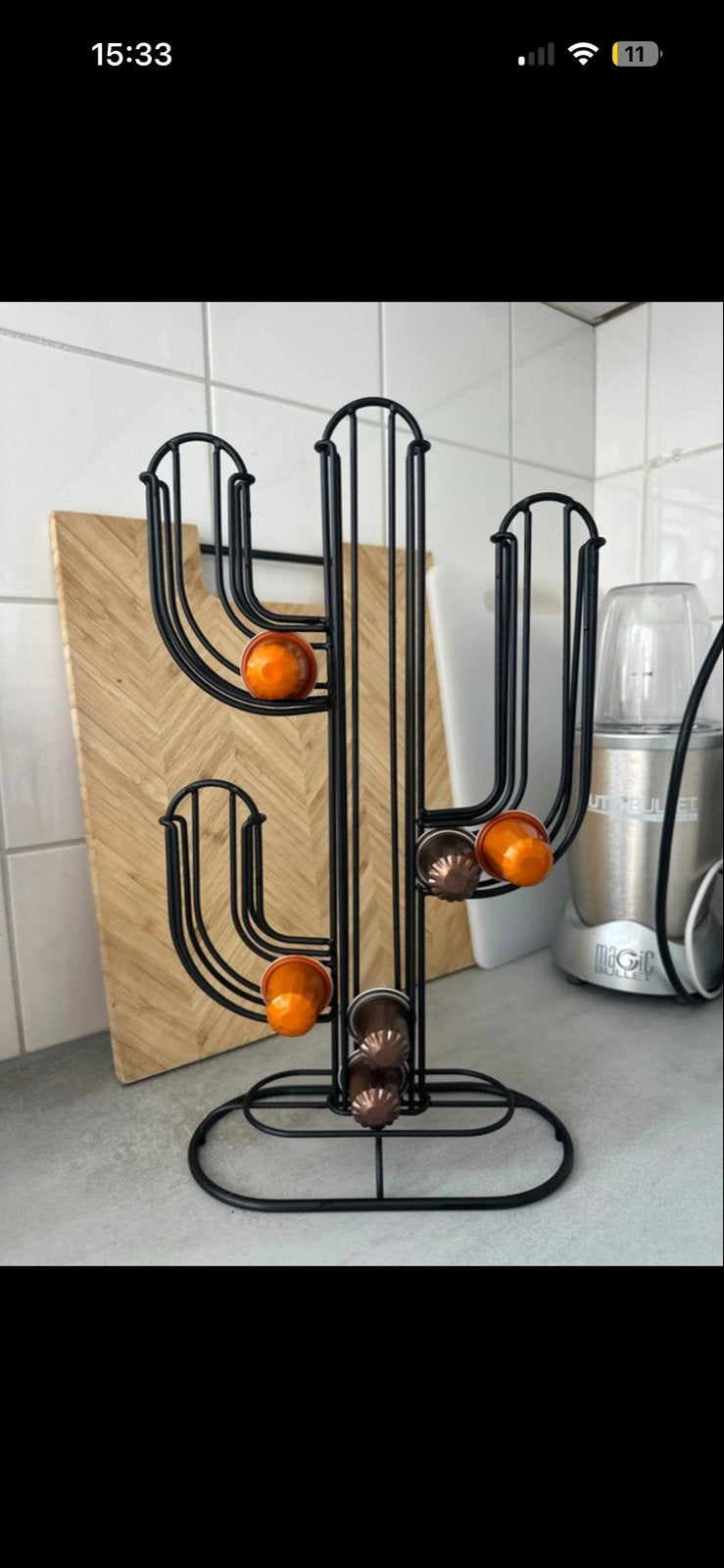 Nespresso capsulehouder - Cactus design, Overige typen, Ophalen of Verzenden, Zo goed als nieuw, Zwart