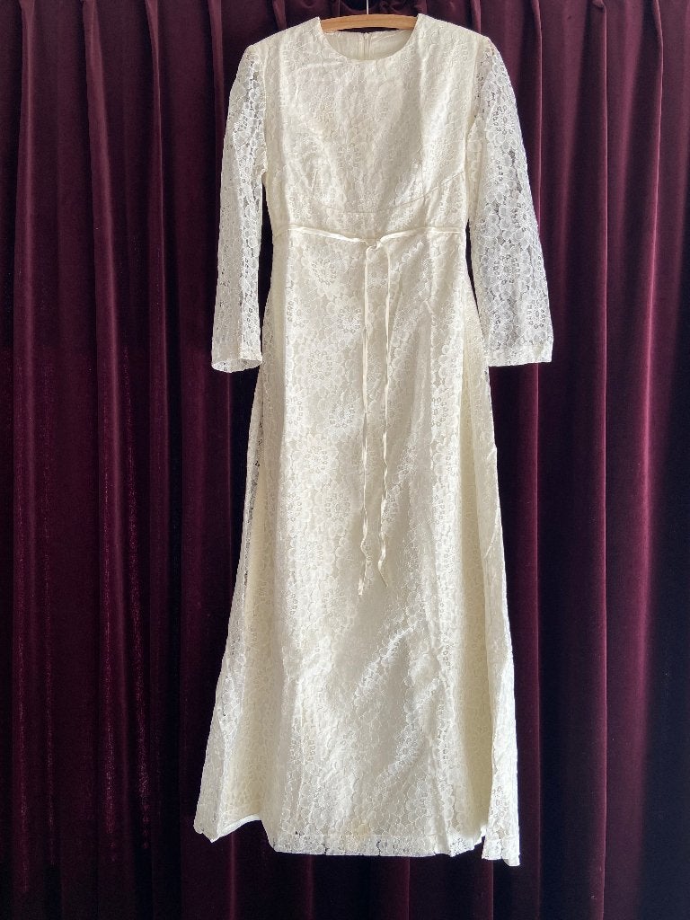 Vintage bruidsjurk maat 40, Kleding | Dames, Ophalen of Verzenden, Zo goed als nieuw, Wit, Trouwjurk