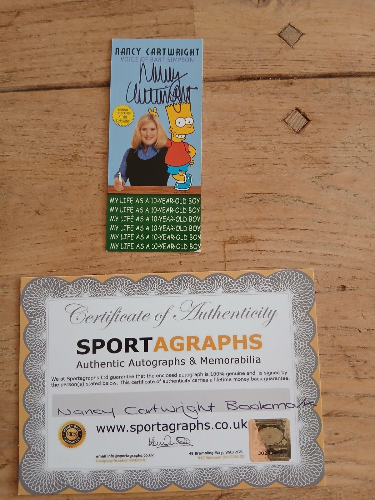 Gesigneerde boekenlegger Nancy Cartwright (Bart Simpson), Verzamelen, Ophalen of Verzenden, Zo goed als nieuw