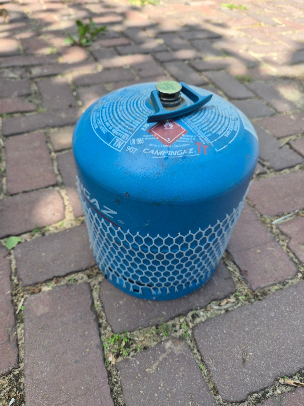 Campingaz gasfles 907 (hervulbaar, 50% gevuld), Caravans en Kamperen, Kampeeraccessoires, Ophalen, Zo goed als nieuw