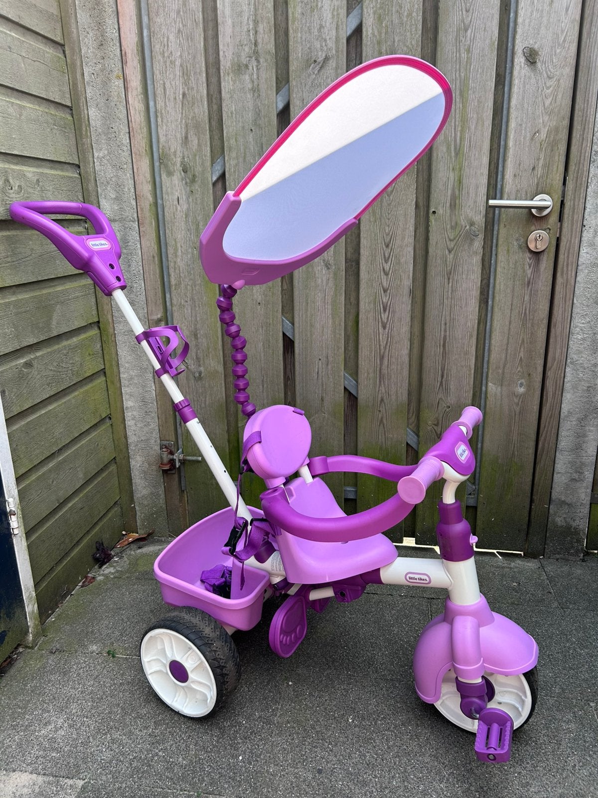 Little Tikes 4 in 1 fiets roze, Fietsen en Brommers, Fietsen | Driewielers, Ophalen, Zo goed als nieuw, Duwstang