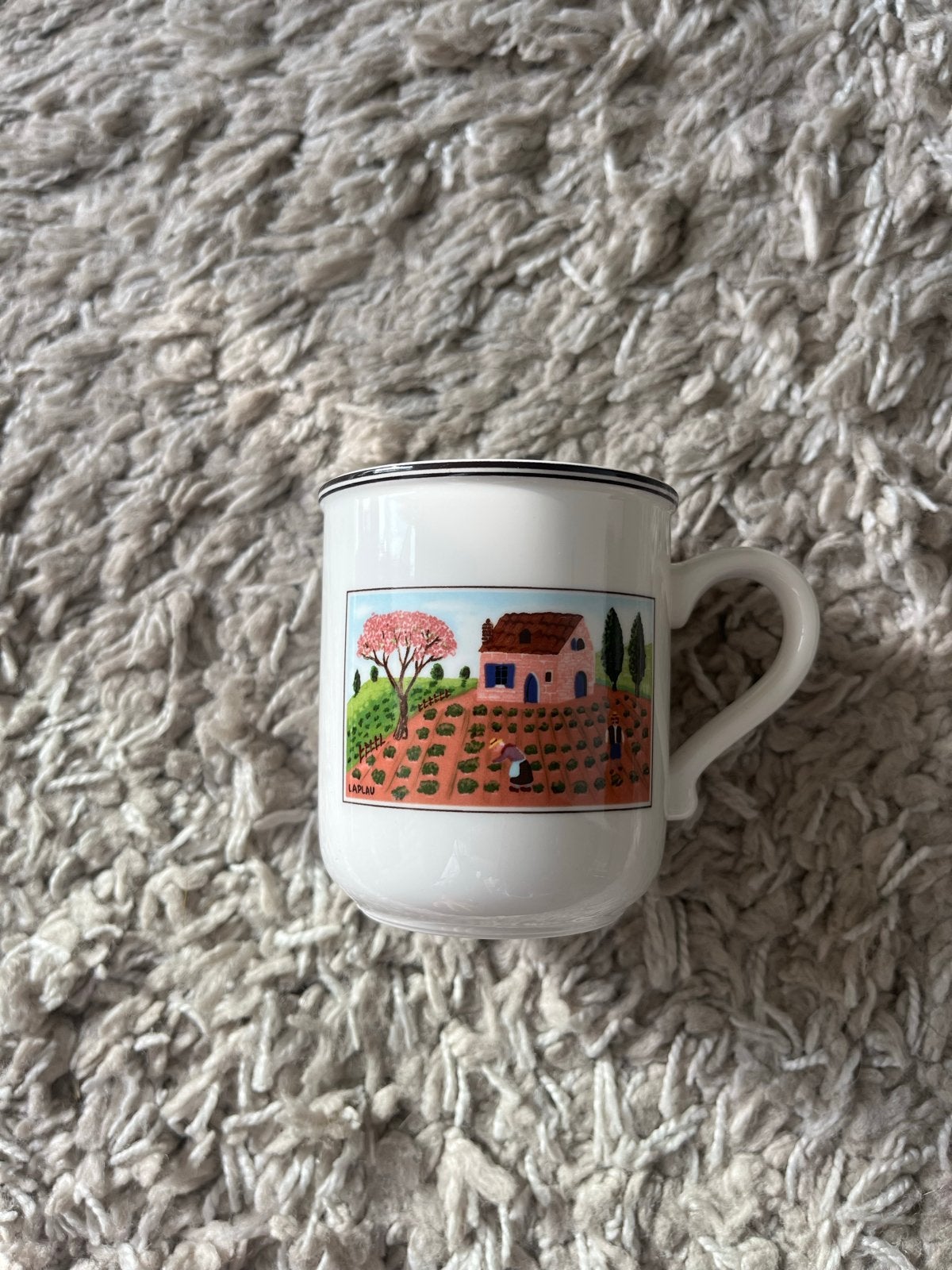 Villeroy & Boch Design Naif mok met landschap en haan, Ophalen, Mok, Zo goed als nieuw, Porselein