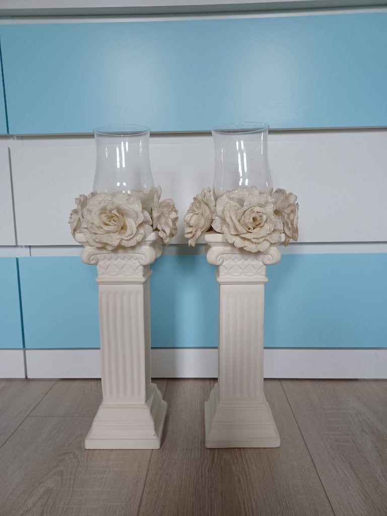 vaas, Huis en Inrichting, Woonaccessoires | Vazen, Ophalen, Gebruikt, Beige, Inclusief droogbloemen