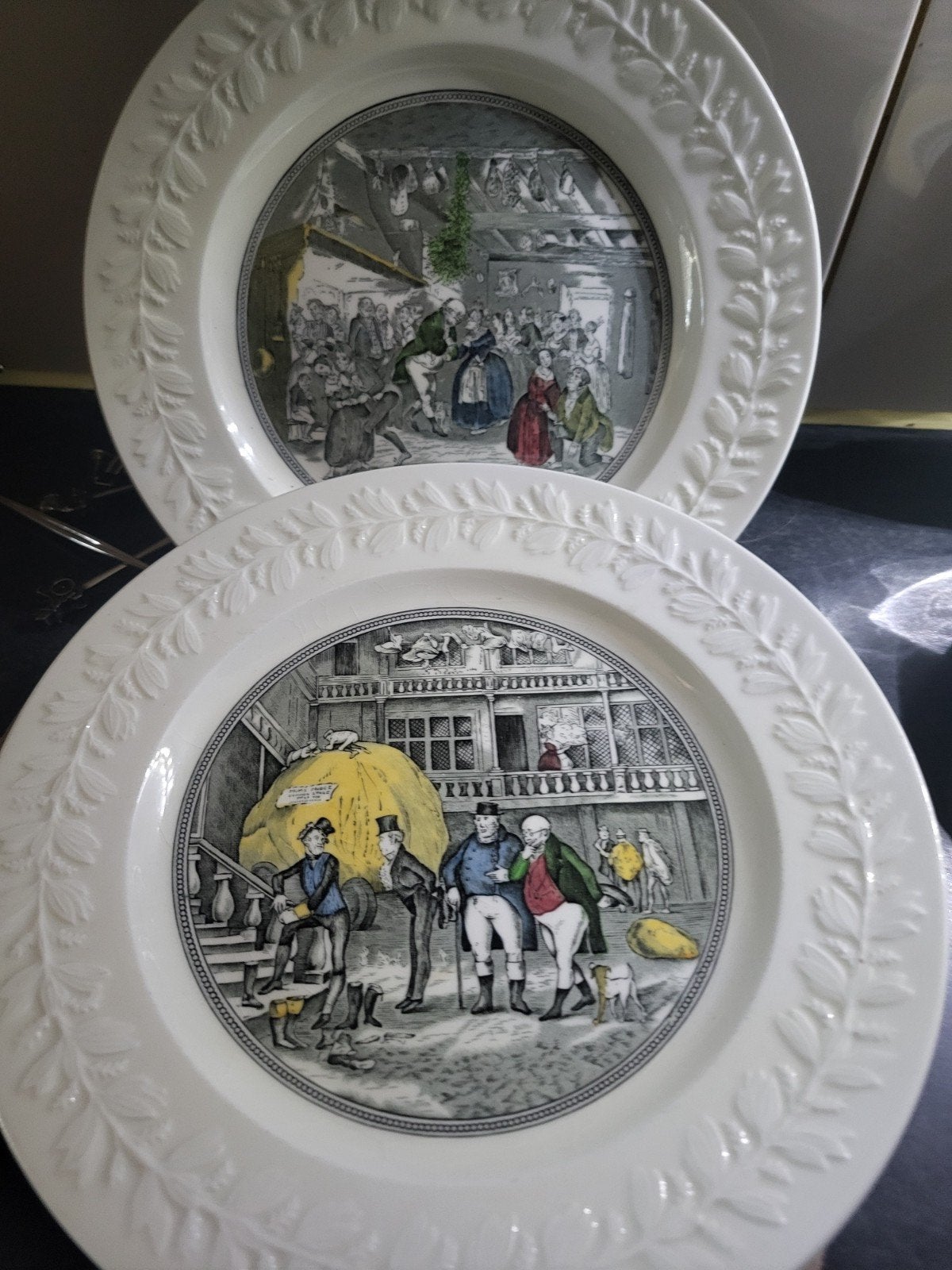 6 Grote Adams Real English Ironstone Charles Dickens Borden, Ophalen of Verzenden
