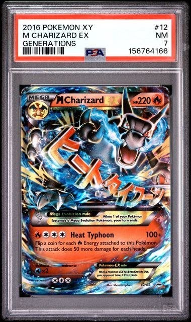 PSA 7 M Charizard EX #12 Generations 2016 Pokémon, Ophalen of Verzenden, Nieuw, Losse kaart, Foil