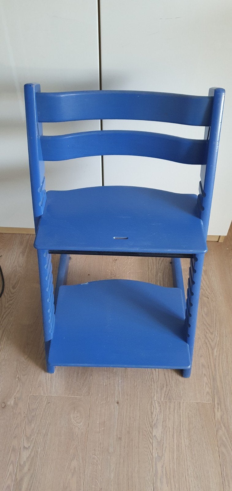 Stokke Tripp Trapp kinderstoel - Blauw orginele kleur, Ophalen, Gebruikt, Meegroeistoel, Aanschuifbaar