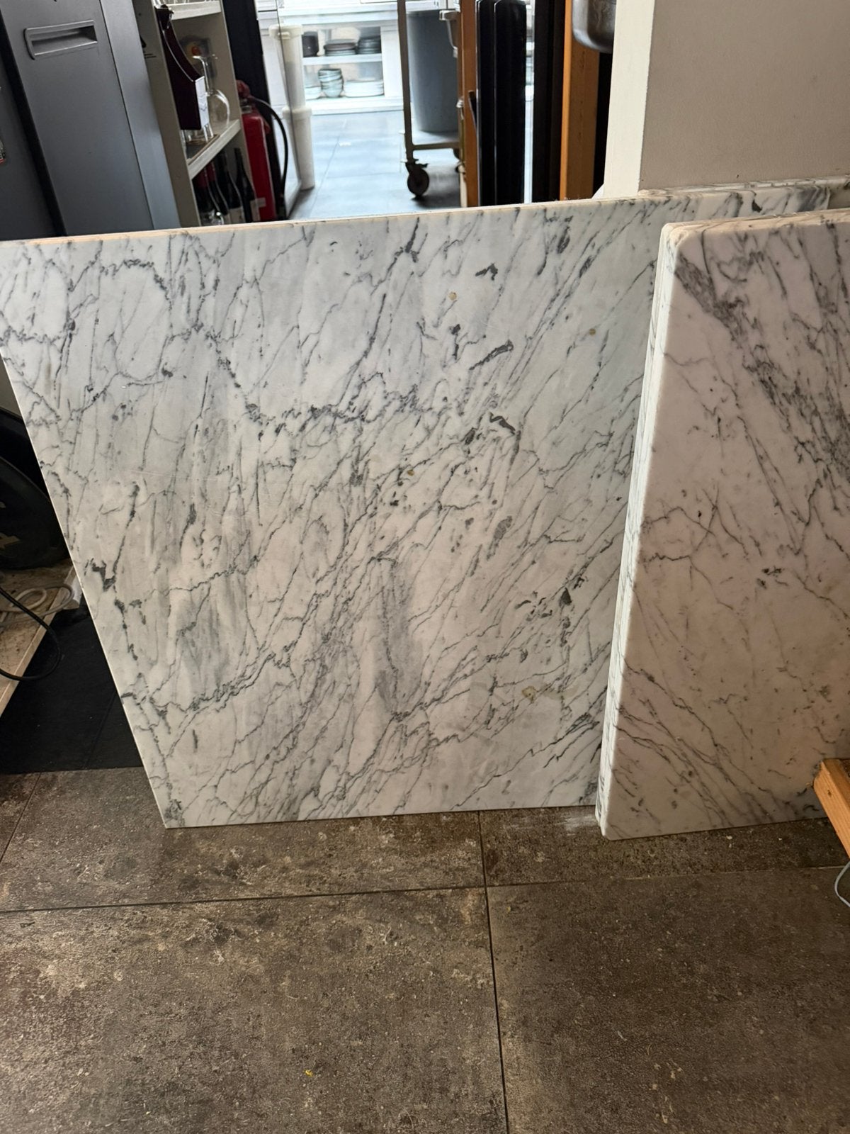 Marmeren tafelbladen 70x70, Ophalen, Gebruikt, 50 tot 100 cm, Vierkant