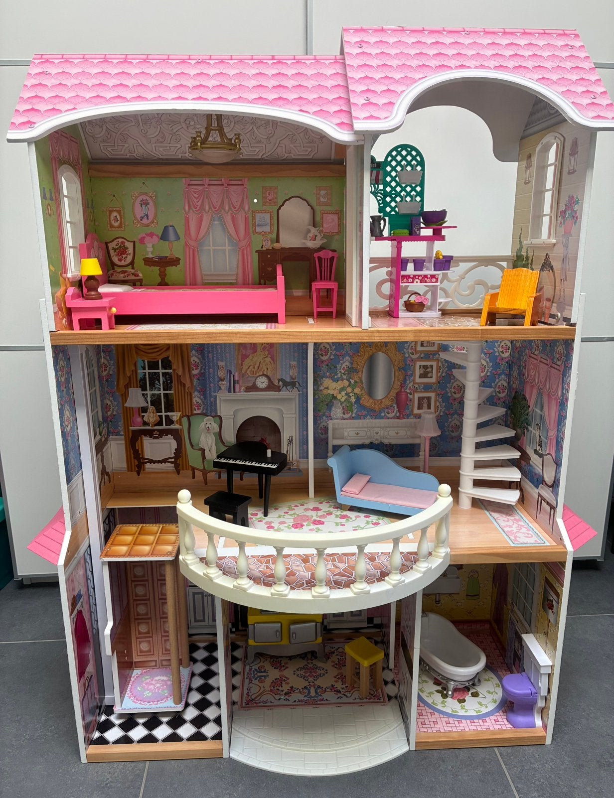 Poppenhuis hout Barbiepoppen Kidkraft, Ophalen, Zo goed als nieuw, Poppenhuis