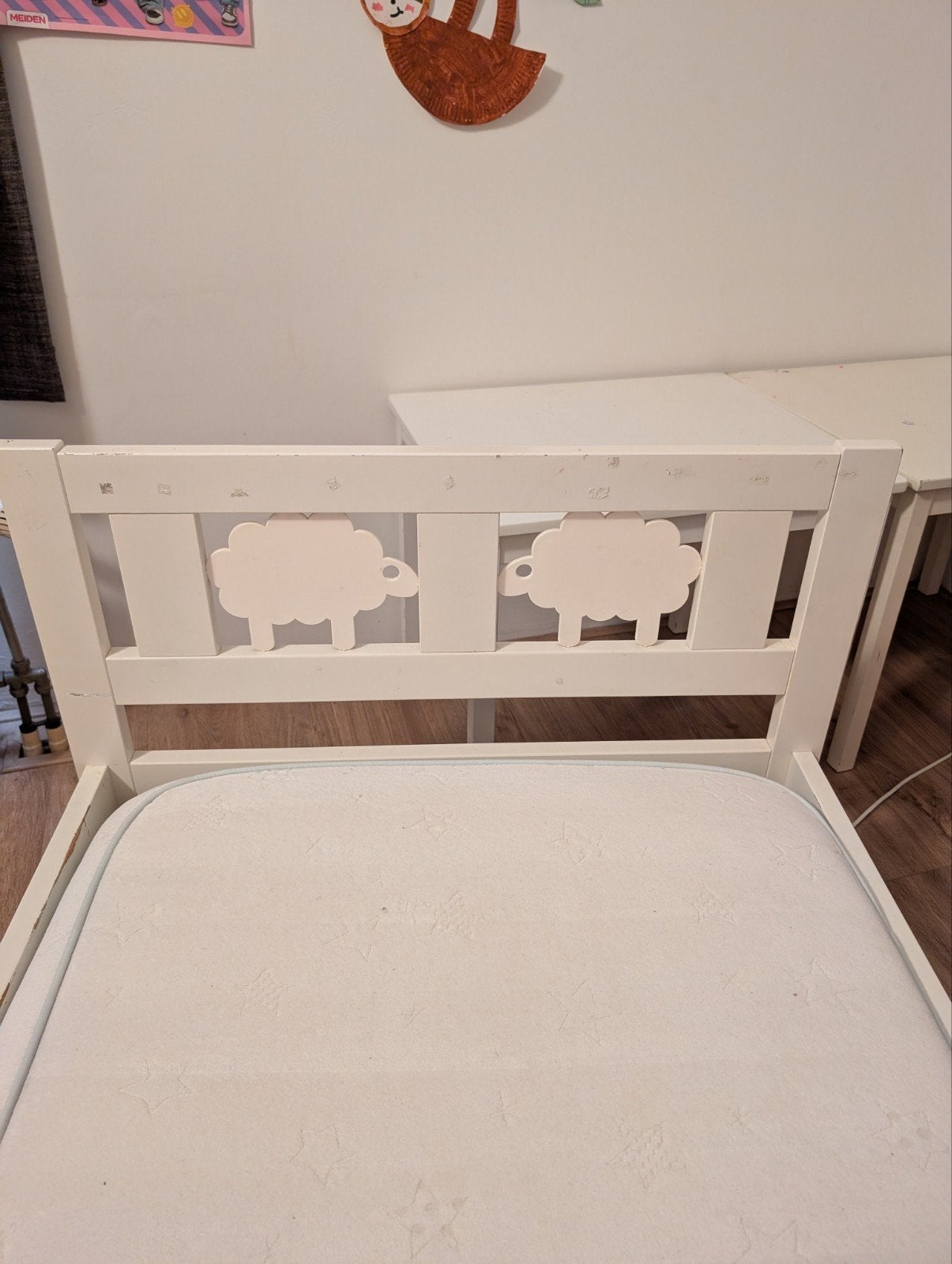 Kinderbed met schaapjes 70 x 160 cm Ikea, Ophalen, Gebruikt, 190 cm of minder, Eenpersoons