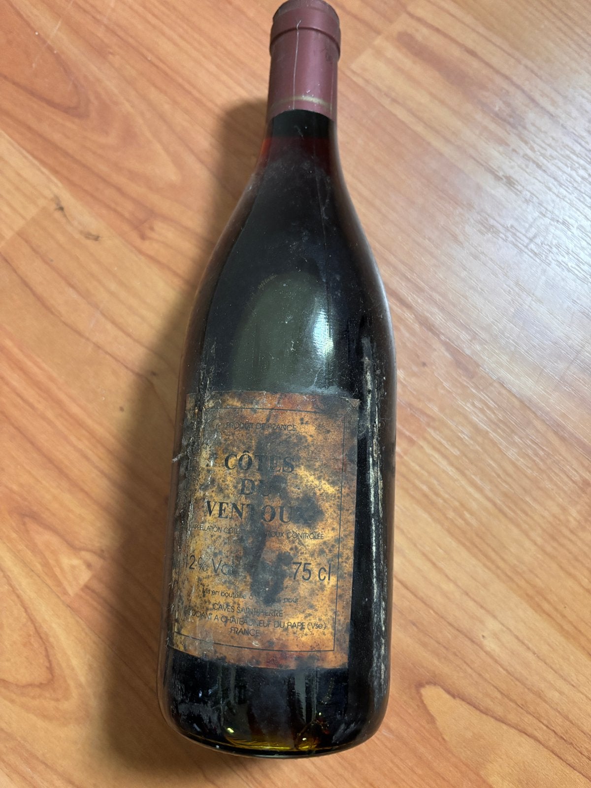 Oude Cotes du Ventoux Rode Wijn - Vintage Fles, Ophalen, Gebruikt, Frankrijk, Rode wijn