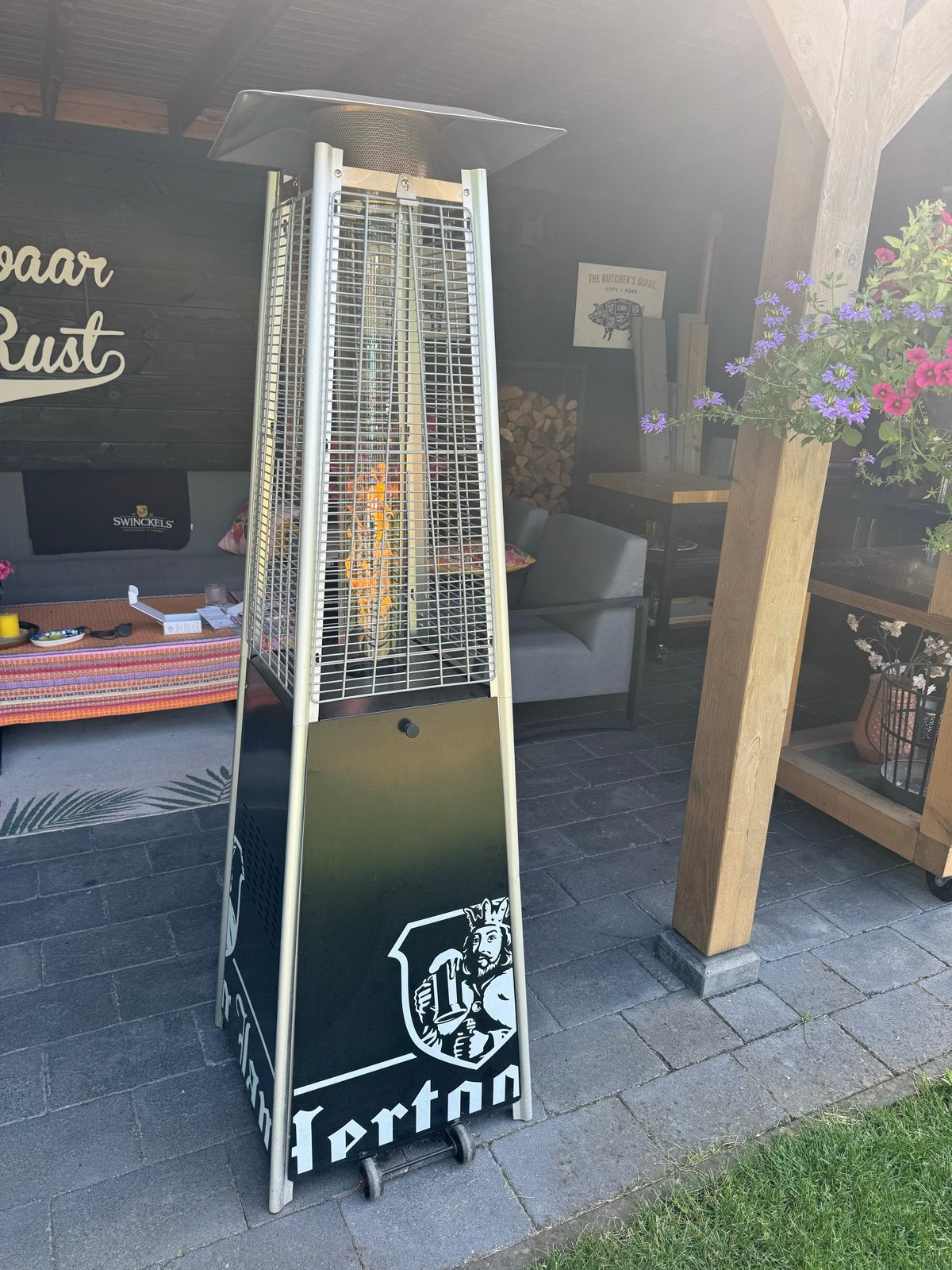 Terraskachel op gas - Hertog Jan uitvoering met gasfles, Tuin en Terras, Ophalen, Gebruikt, Gas, Vloer