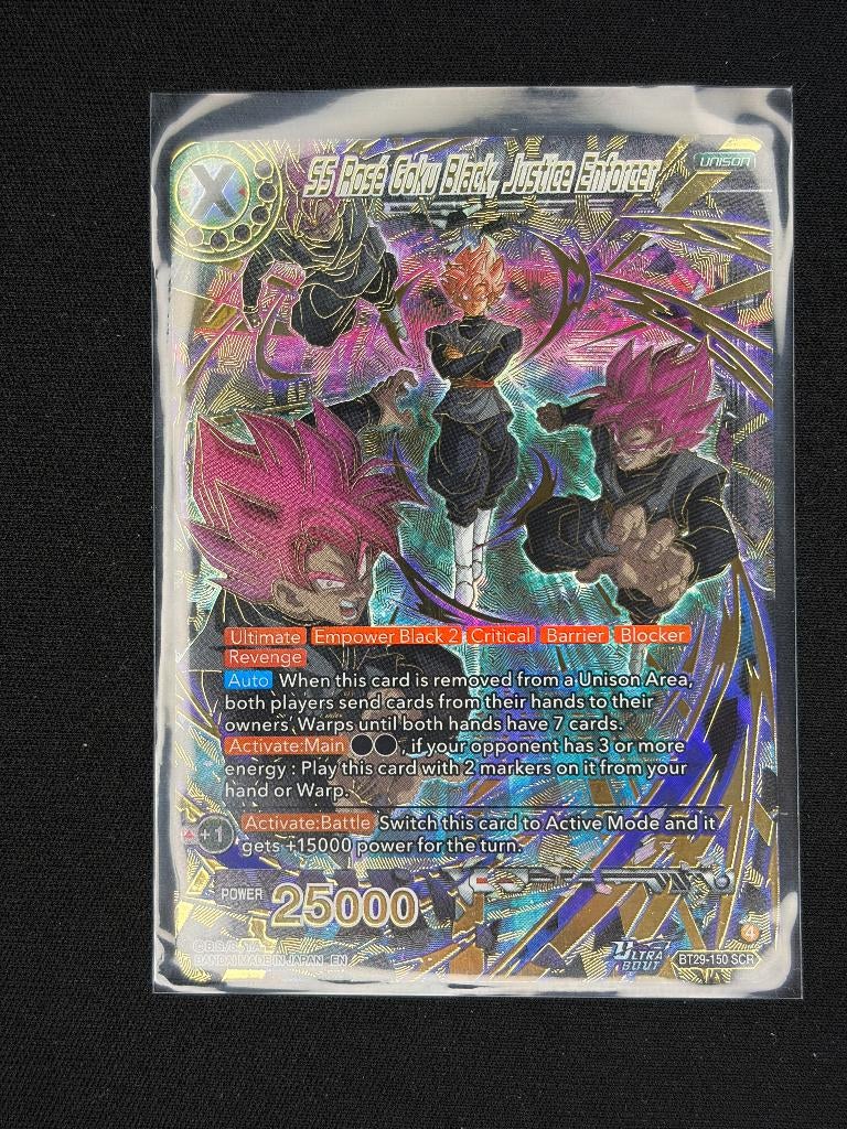 SS Rosé Goku Black -Justice Enforcer  - BT29-150, Ophalen of Verzenden, Nieuw, Losse kaart, Foil