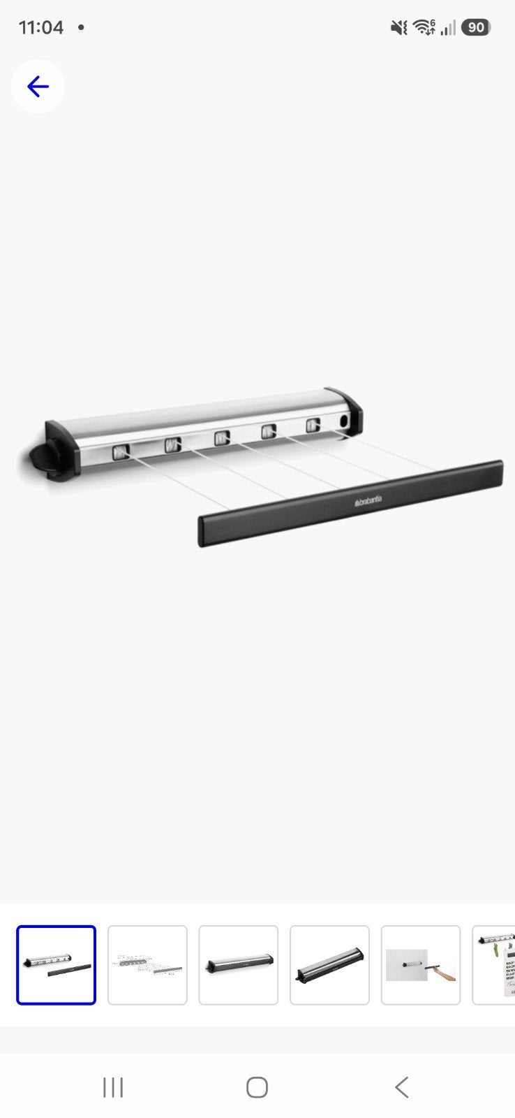 Brabantia Rolwaslijn - Uittrekbaar tot 4,4 m - 22 m, Ophalen of Verzenden, Nieuw