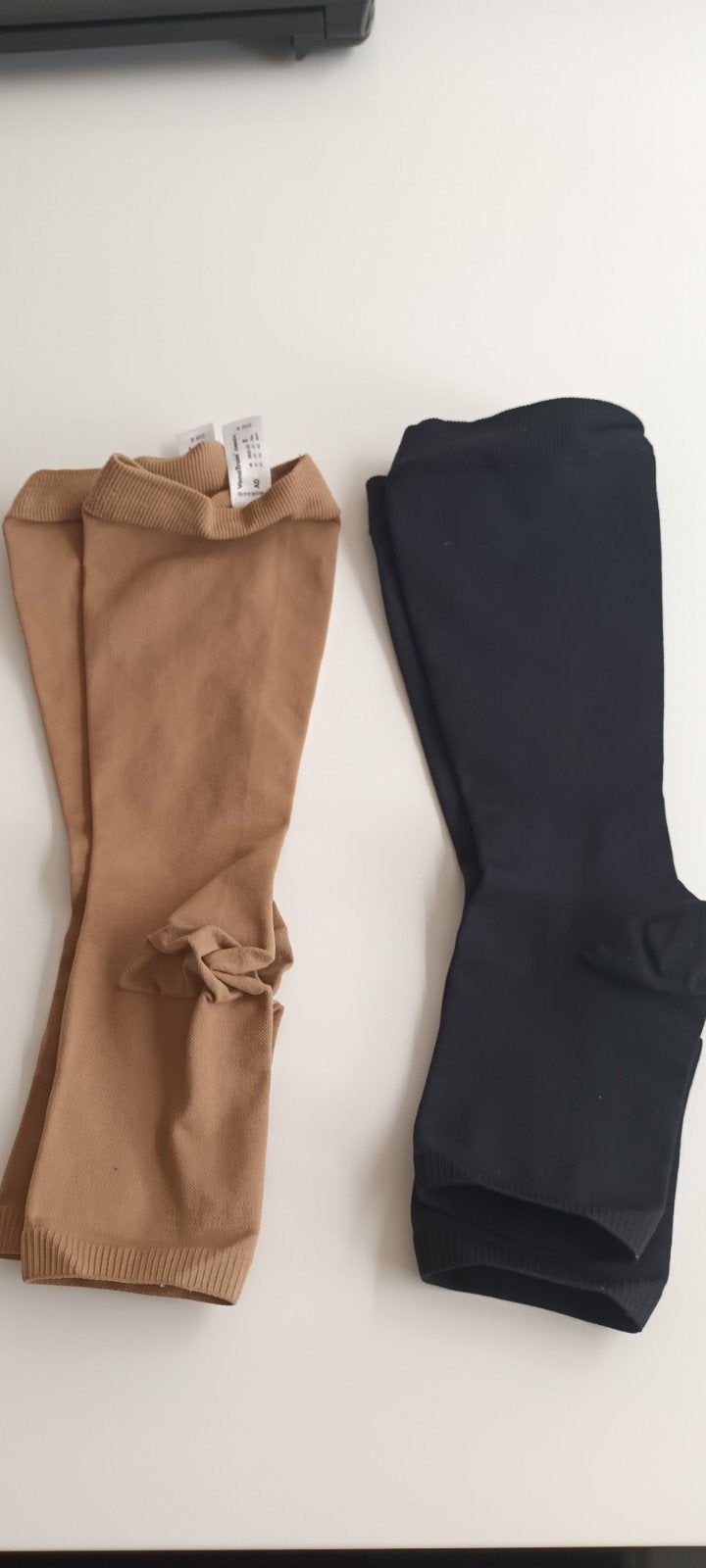 Steunkousen 2 paar beige en zwart teenloos, Ophalen of Verzenden, Zwart, Panty
