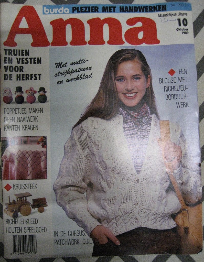 Burda - Anna Handwerken Nr. 10 Oktober 1989., Burda, Ophalen of Verzenden, Zo goed als nieuw, Overige onderwerpen