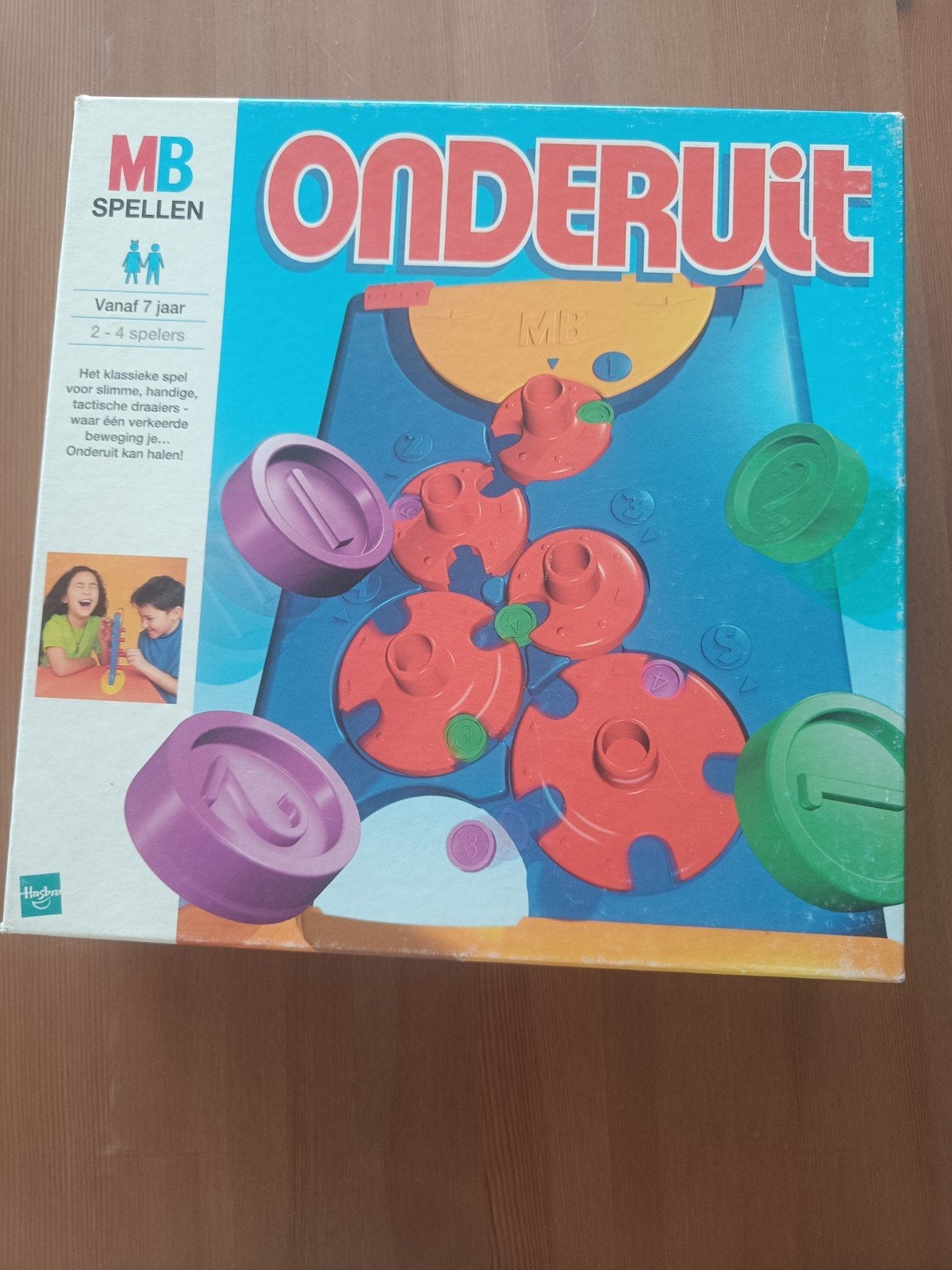 MB Spellen Onderuit - Klassiek tactisch draaiersspel, Hobby en Vrije tijd, Een of twee spelers, Ophalen of Verzenden, Gebruikt