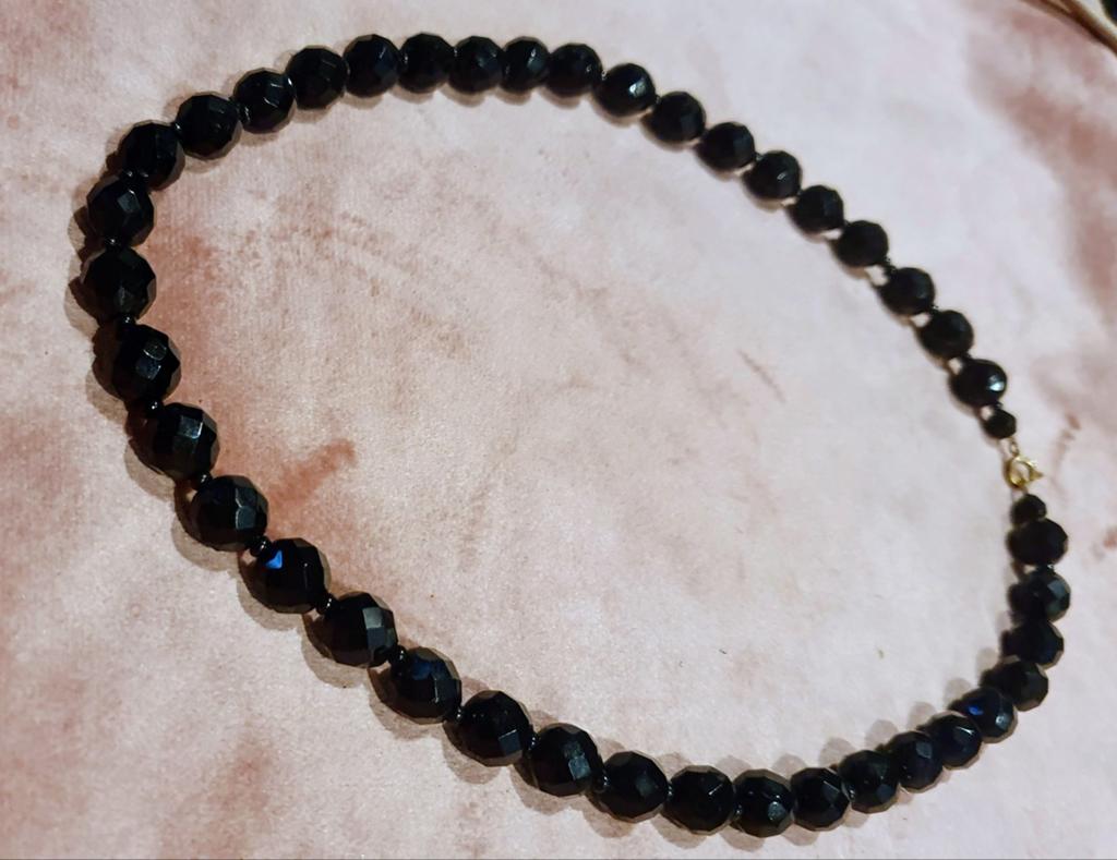 Antieke gitten ketting, Overige materialen, Verzenden, Zwart, Zo goed als nieuw