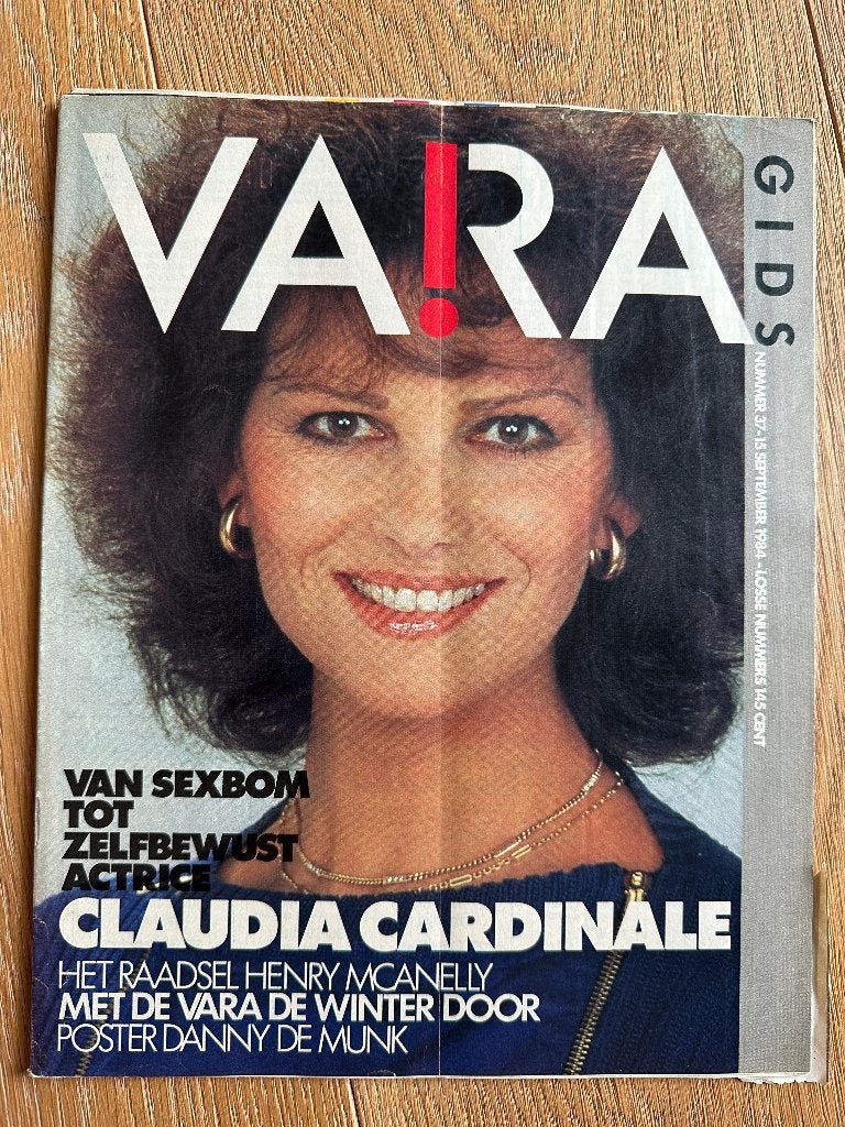VARA Gids 15 sept 1984, met Claudia Cardinale, Danny de Munk, Ophalen of Verzenden, Gelezen, Muziek, Film of Tv