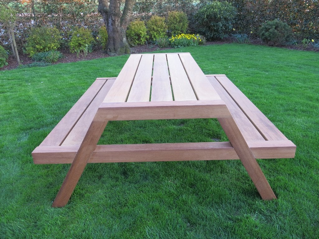 Teakhouten picknicktafel / tuintafel met banken, Tuin en Terras, Ophalen, Bank, 6 zitplaatsen, Teakhout