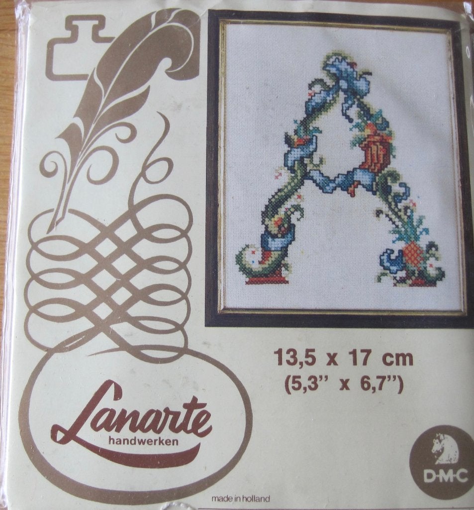 borduurpakket van de letter A - Lanarte - nieuw, Ophalen of Verzenden, Nieuw, Handborduren, Borduurpakket