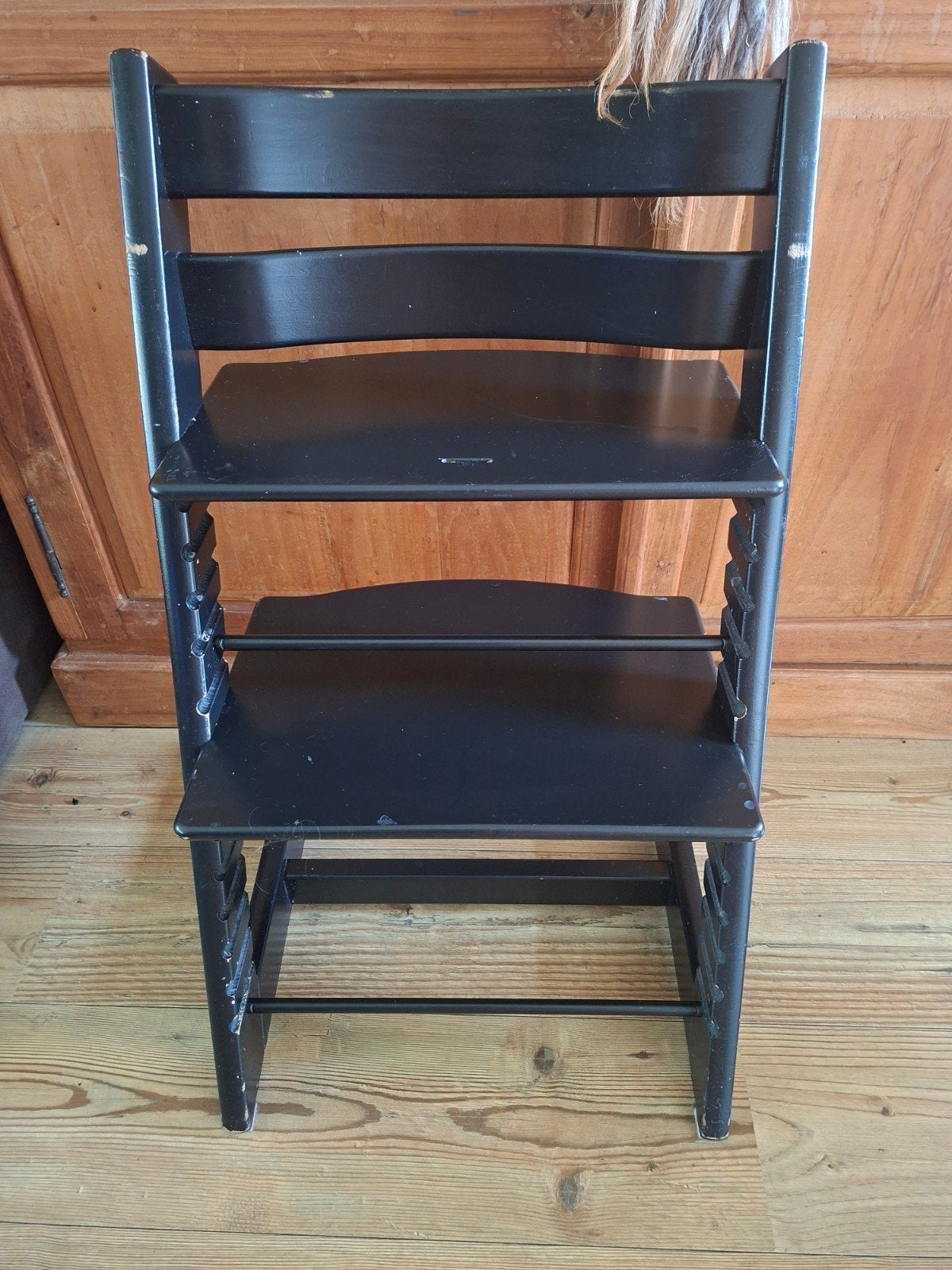 Zwarte Stokke Tripp Trapp - Nieuwste Model, Ophalen, Gebruikt, Meegroeistoel, Aanschuifbaar