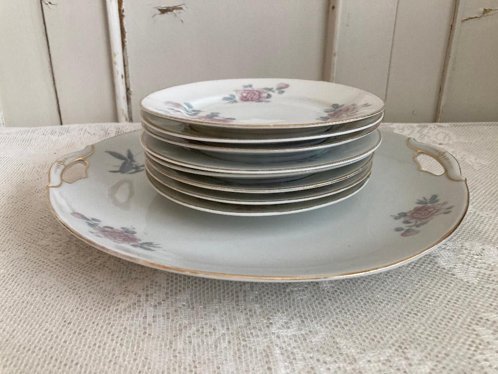 Brocante / Gebakstel / Polen - KPM / porselein, Gebruikt, Overige typen, Ophalen of Verzenden, Overige stijlen