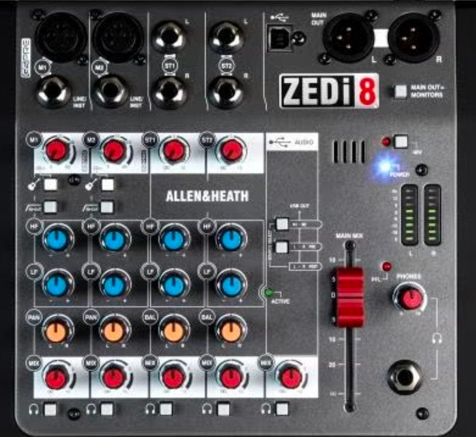 Allen & Heath ZEDi-8 Hybrid Mixer, Ophalen of Verzenden, Zo goed als nieuw, 5 tot 10 kanalen, Microfooningang