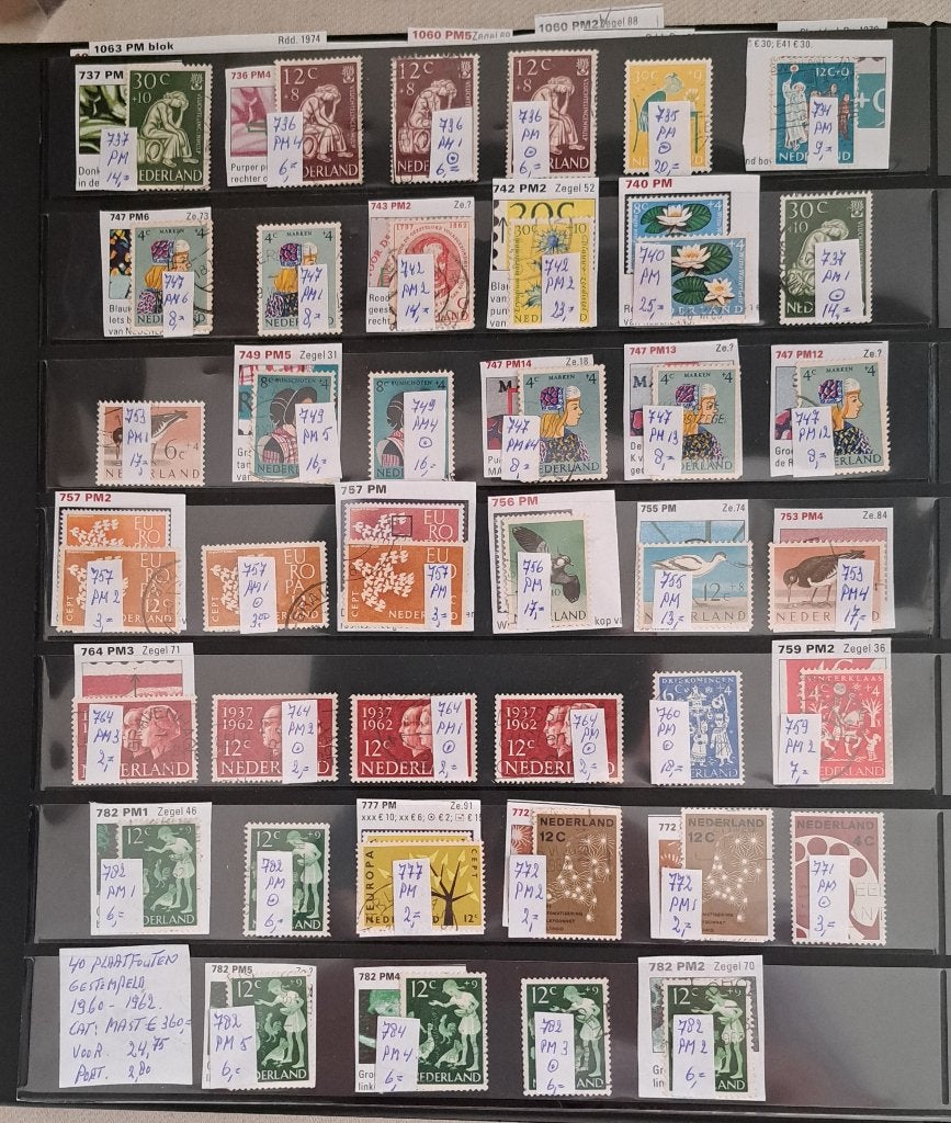 40 plaatfouten 1960/1962 gestempeld, Ophalen of Verzenden, Gestempeld