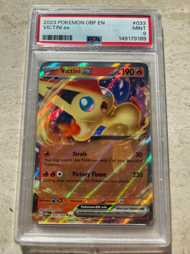 Victini PSA 9 | Obsidian Flames 2023, Verzenden, Zo goed als nieuw, Losse kaart