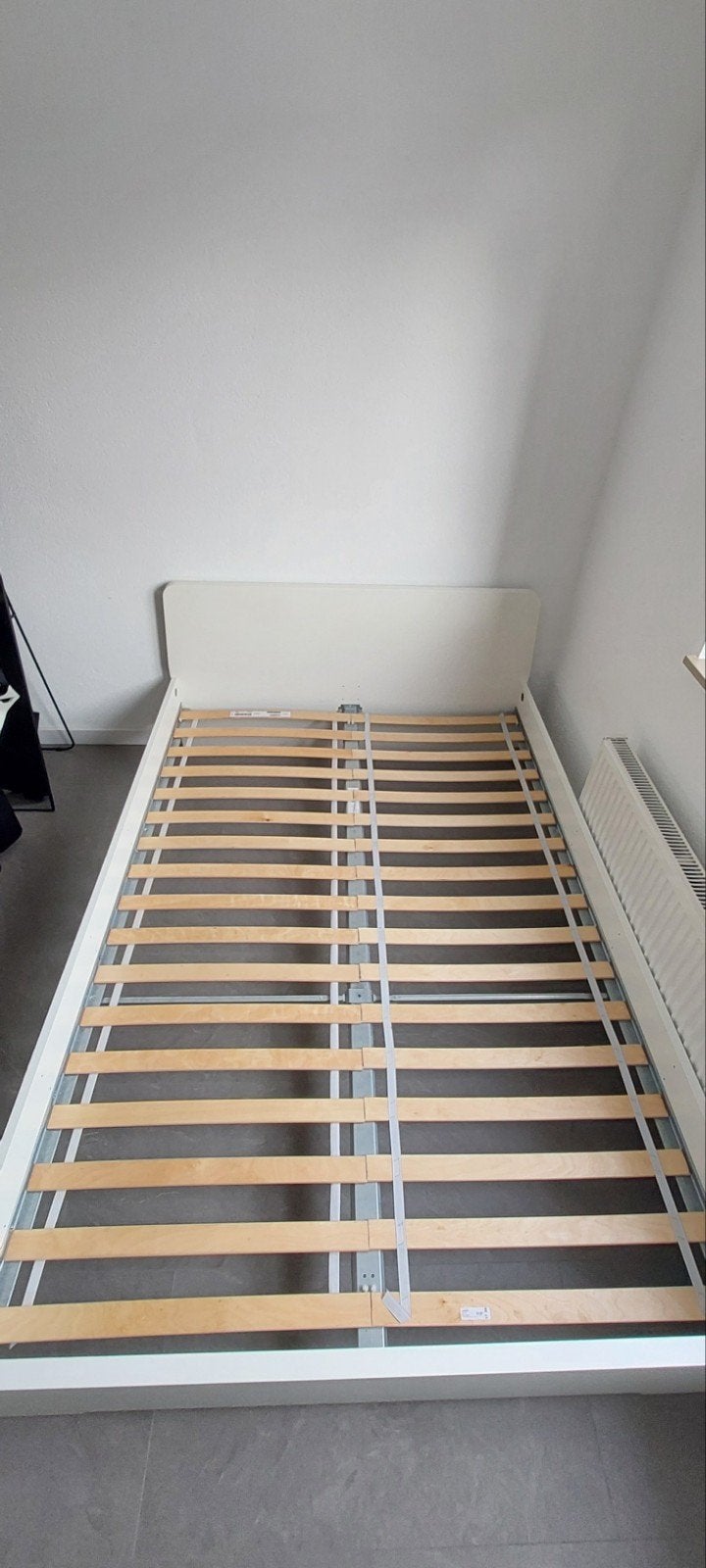 bedframe met lattenbodem, Ophalen, Wit, Tweepersoons, 140 cm