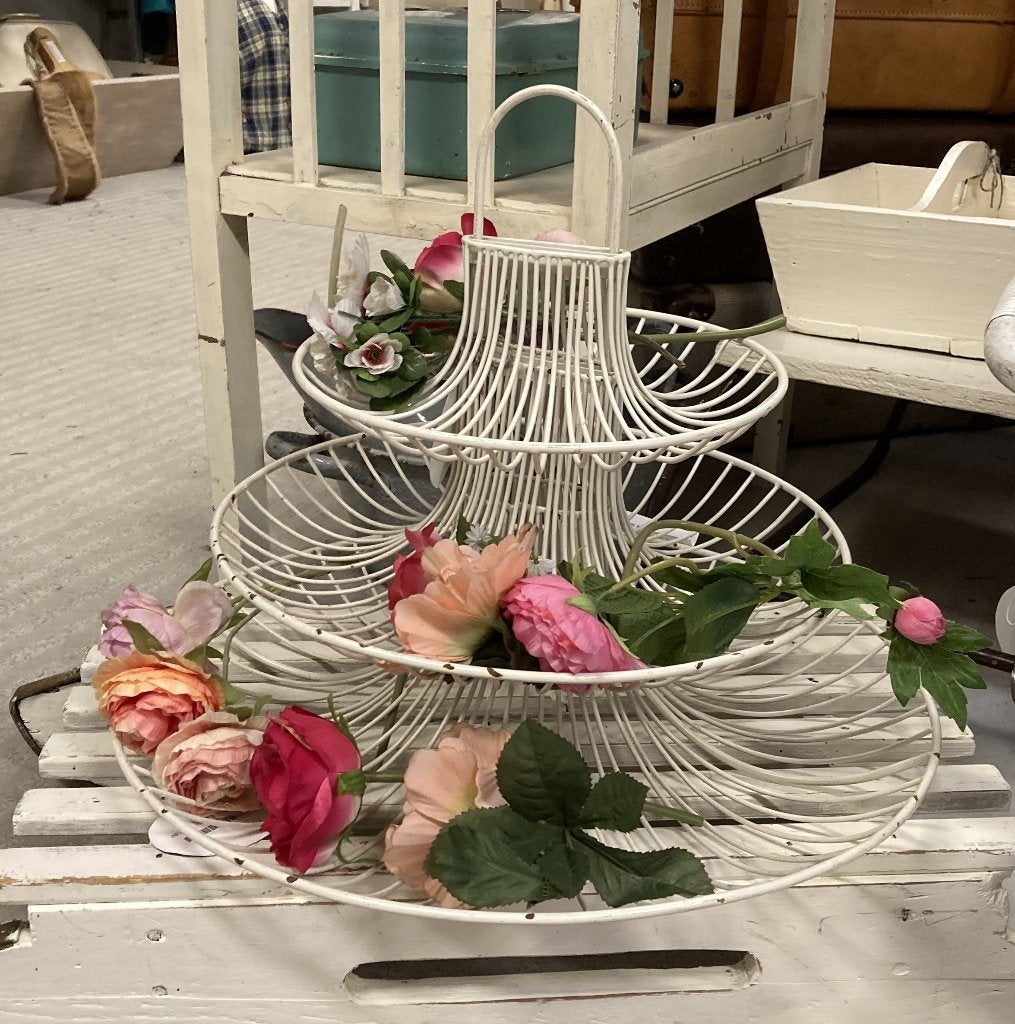 Vintage / Metalen etagere - fruitschaal / 3 laags, Vintage, ---, Ophalen of Verzenden, Metaal