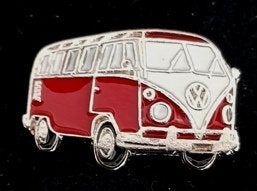 Volkswagen bus pin- rood gelakt, Verzenden, Nieuw, Transport, Speldje of Pin