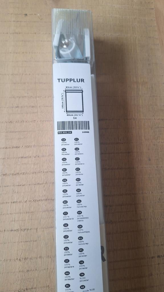 IKEA TUPPLUR Rolgordijn 80x195 cm - Nieuw in verpakking, Huis en Inrichting, Stoffering | Gordijnen en Lamellen, Wit, Nieuw, 150 tot 200 cm