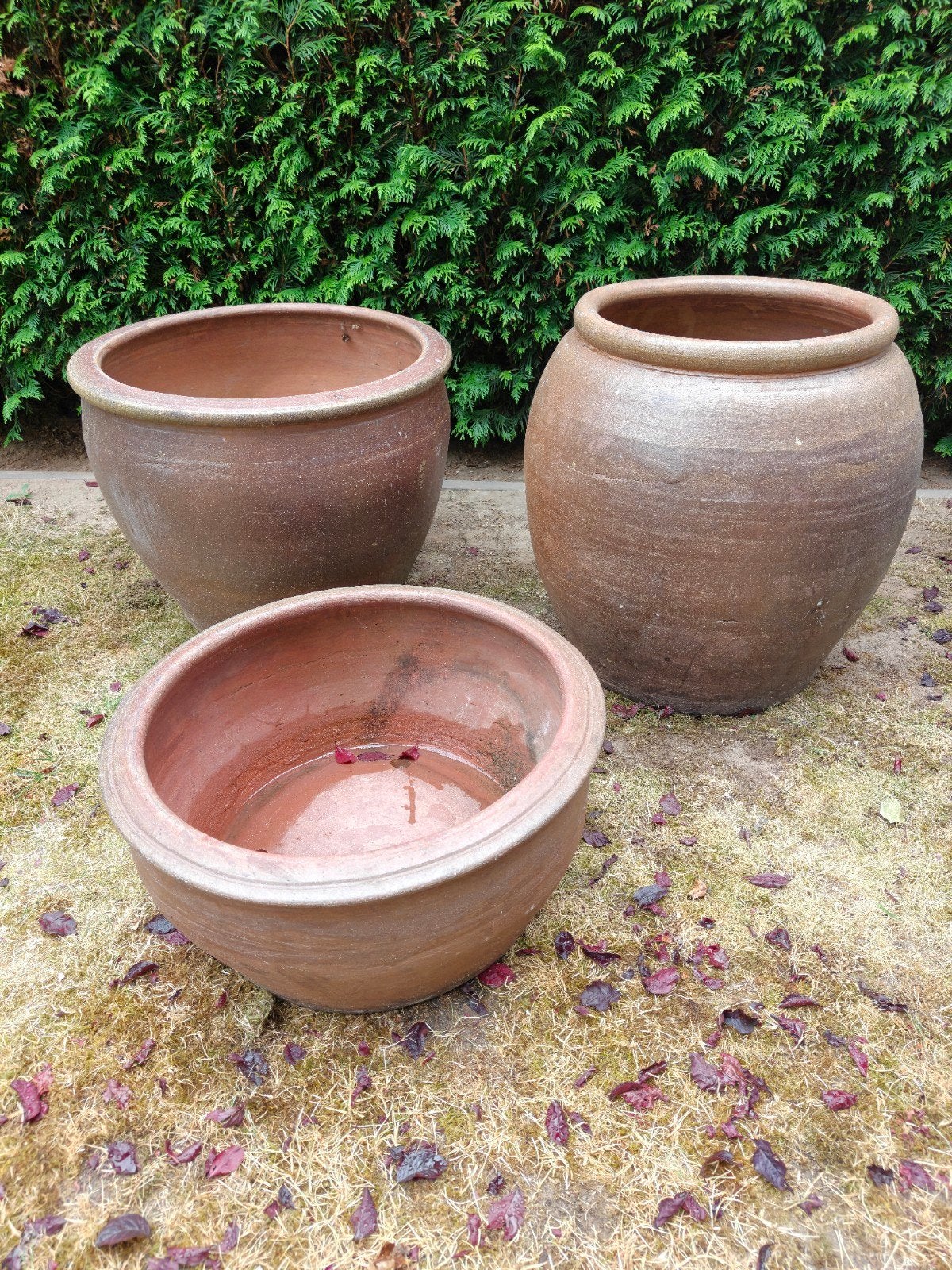 set hele grote terracotta potten., Ophalen, Rond, 40 cm of meer