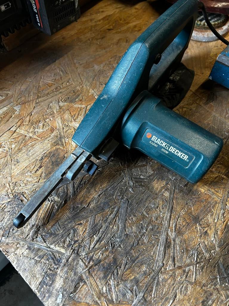 Black & Decker KA290 Powervijl Bandschuurmachine 350W, Ophalen of Verzenden, Gebruikt, Minder dan 600 watt, Bandschuurmachine
