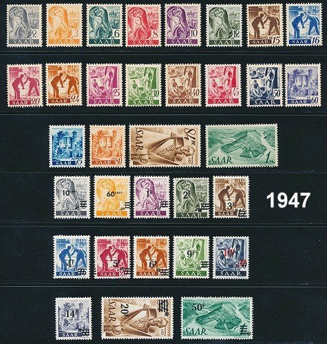 Jaargangen OPD Saarbrücken (Saarland) postfrisch 1947-1959., Verzenden, BRD, Postfris
