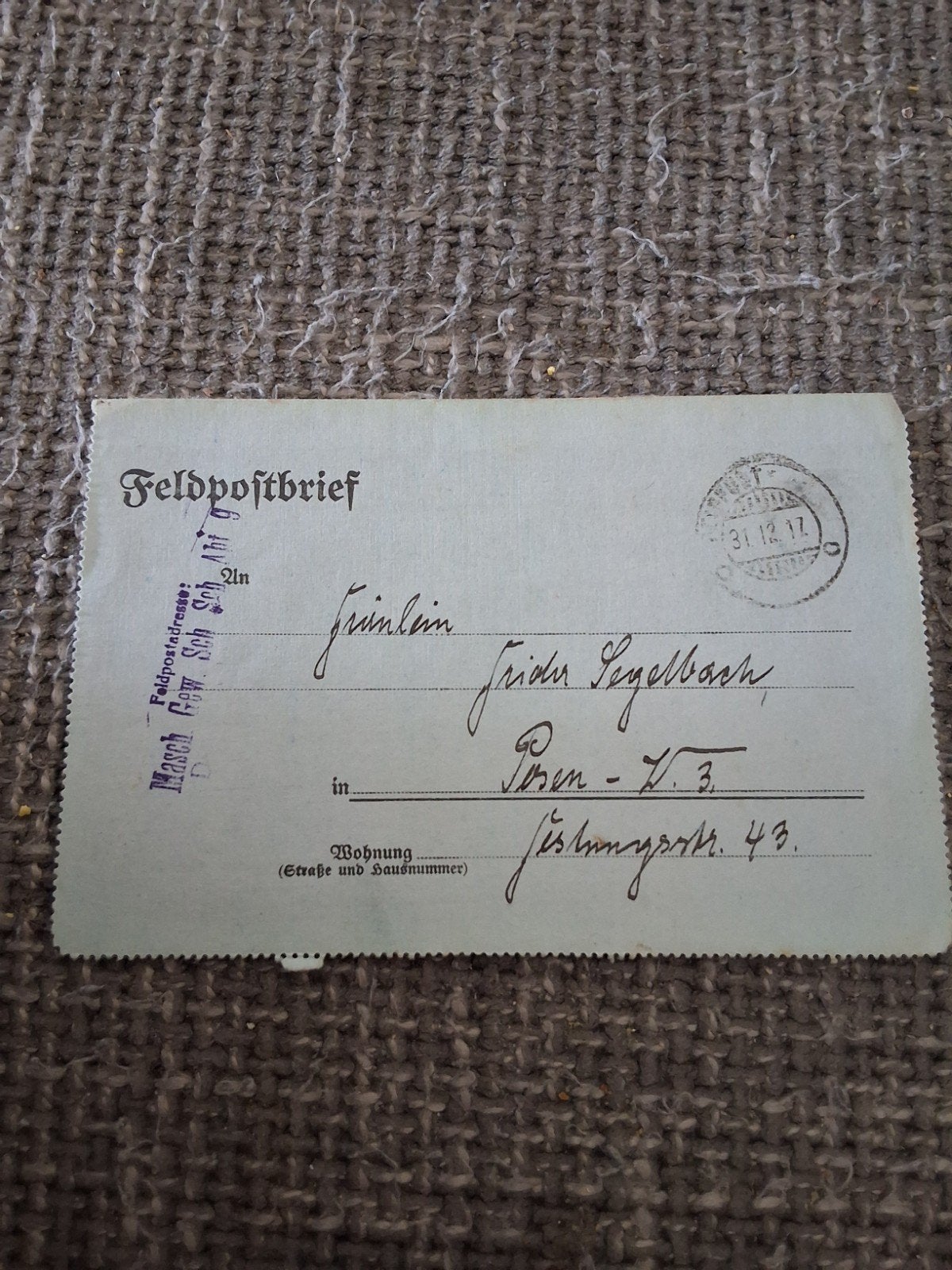 Duitse feldpost WOI passendale machine geweer, Ophalen of Verzenden, 1960 tot 1980, Duitsland