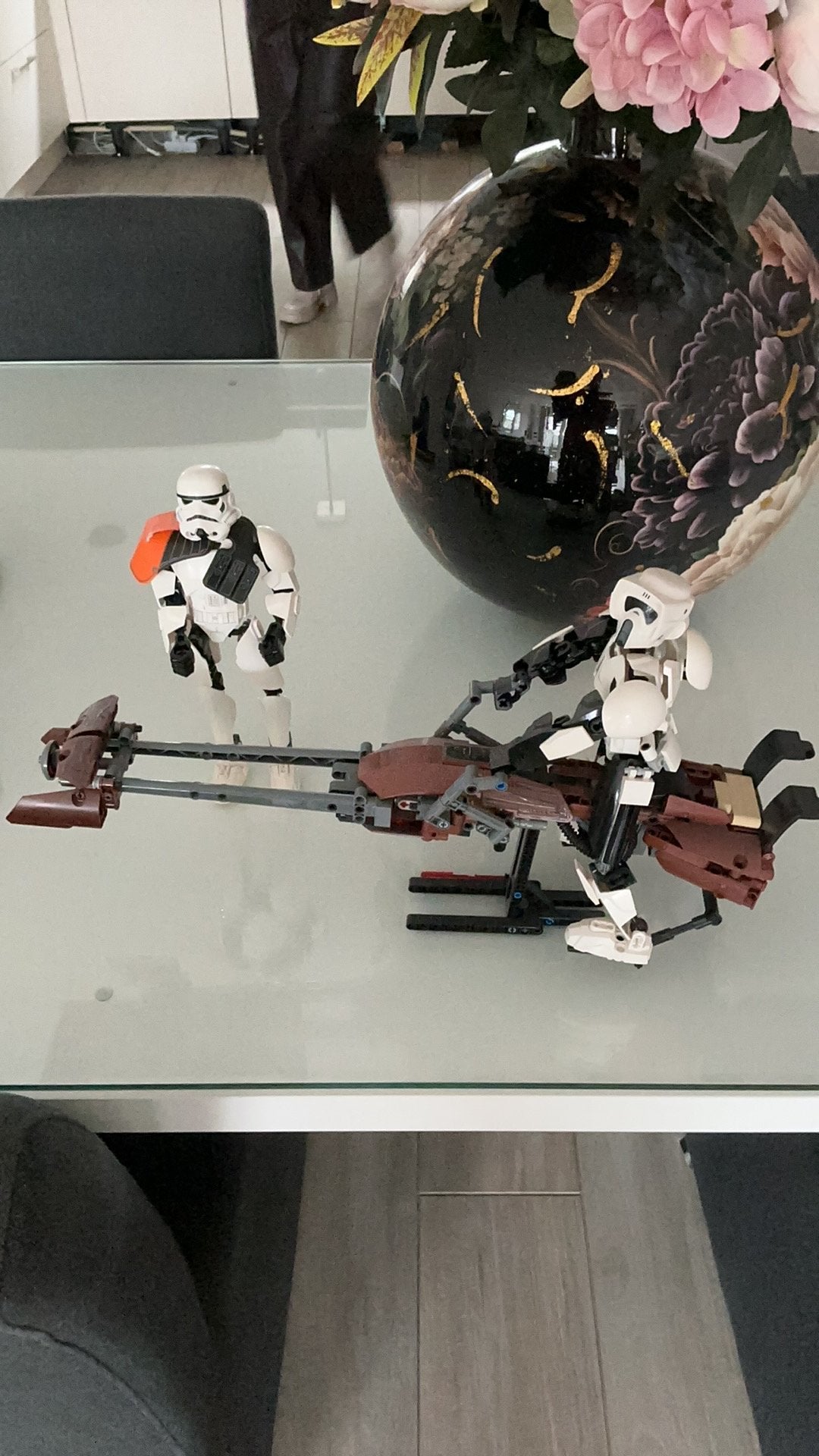 Star wars lego, bikerscout met bike en stormtrooper., Verzamelen, Ophalen of Verzenden, Zo goed als nieuw, Actiefiguurtje