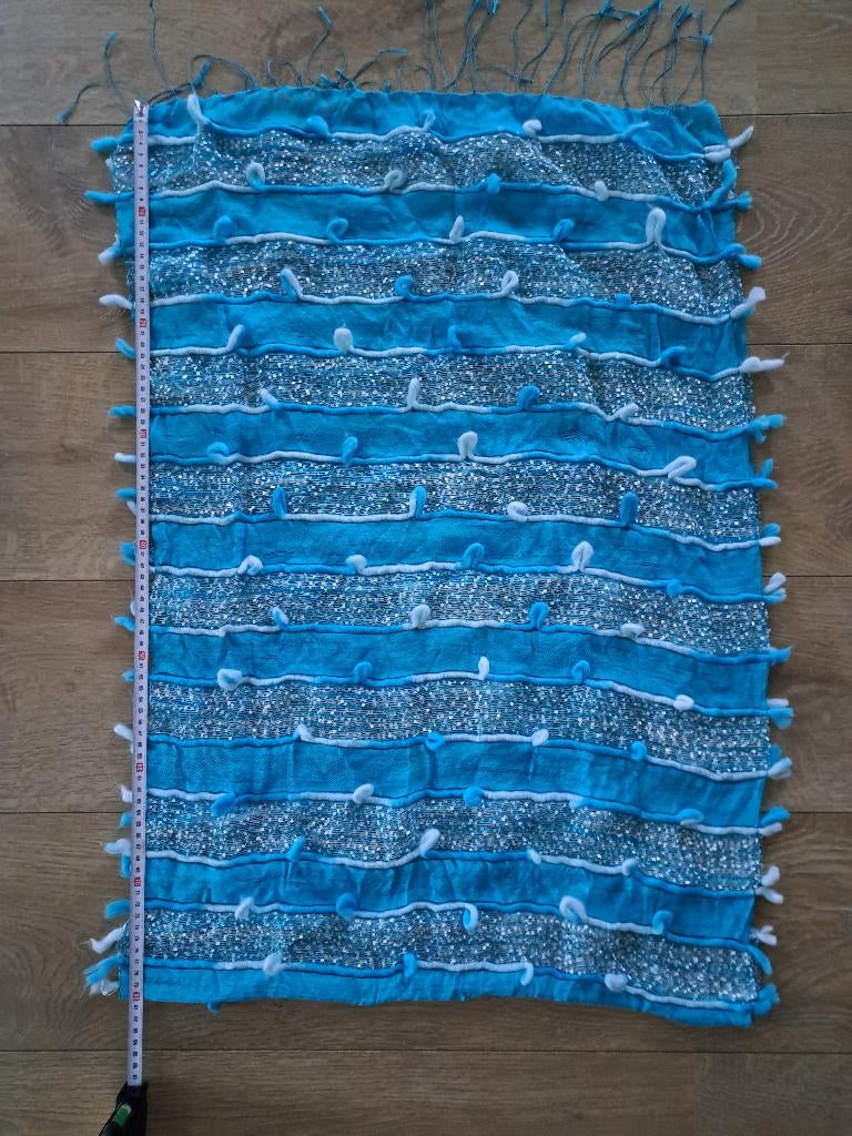 Mooie sjaal aqua 160x55/60 cm, Ophalen of Verzenden, Zo goed als nieuw, Maat 46/48 (XL) of groter, Sjaal