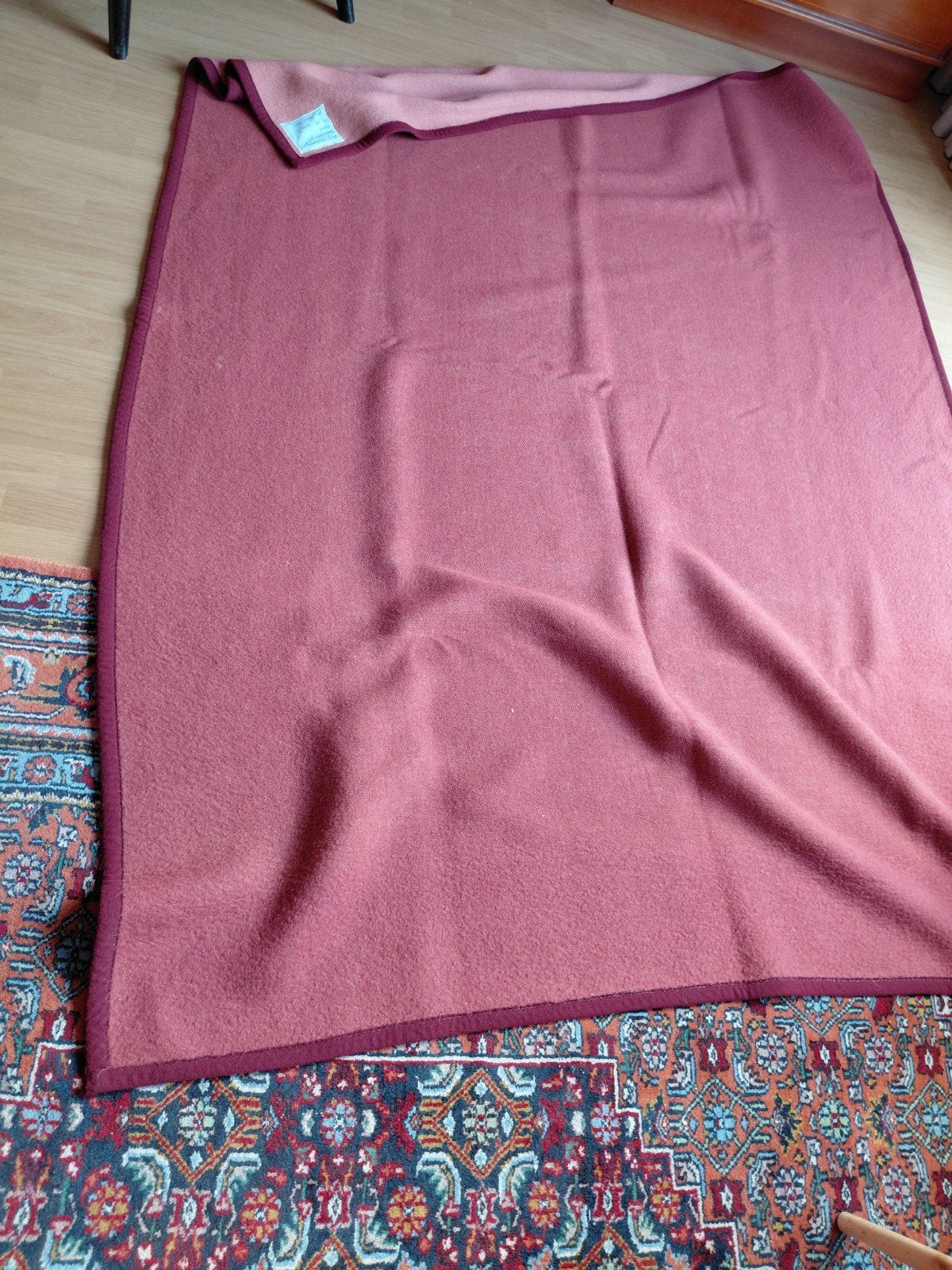Wollige deken rood/roze, Ophalen