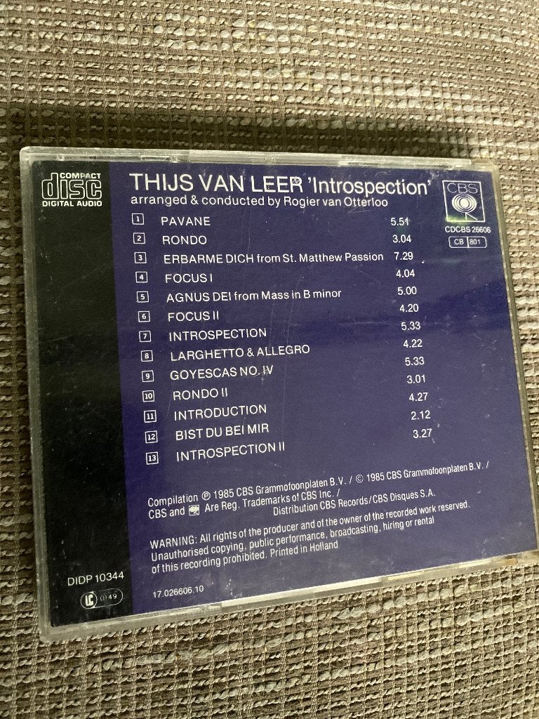 Thijs van Leer - Introspection CD (Pop, Klassiek), Gebruikt, Pop, Ophalen of Verzenden, Album