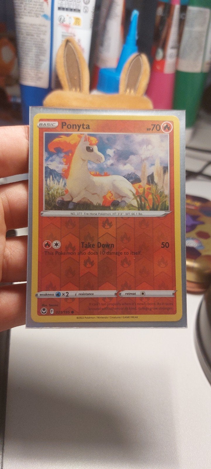 Ponyta Pokémon Kaart (Reverse Holo) - 023/195, Ophalen of Verzenden, Zo goed als nieuw, Losse kaart, Foil