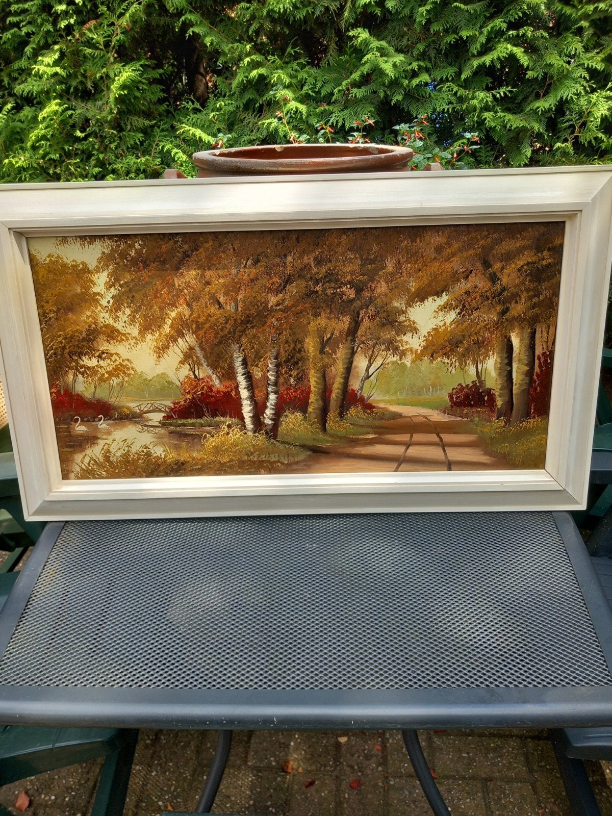 Groot schilderij op doek, Ophalen